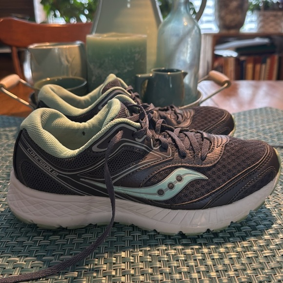 Saucony Womens Cohesion 12 S10471-17 Aqua Blue Athletic Running Shoes Size US 9 - Picture 2 of 6